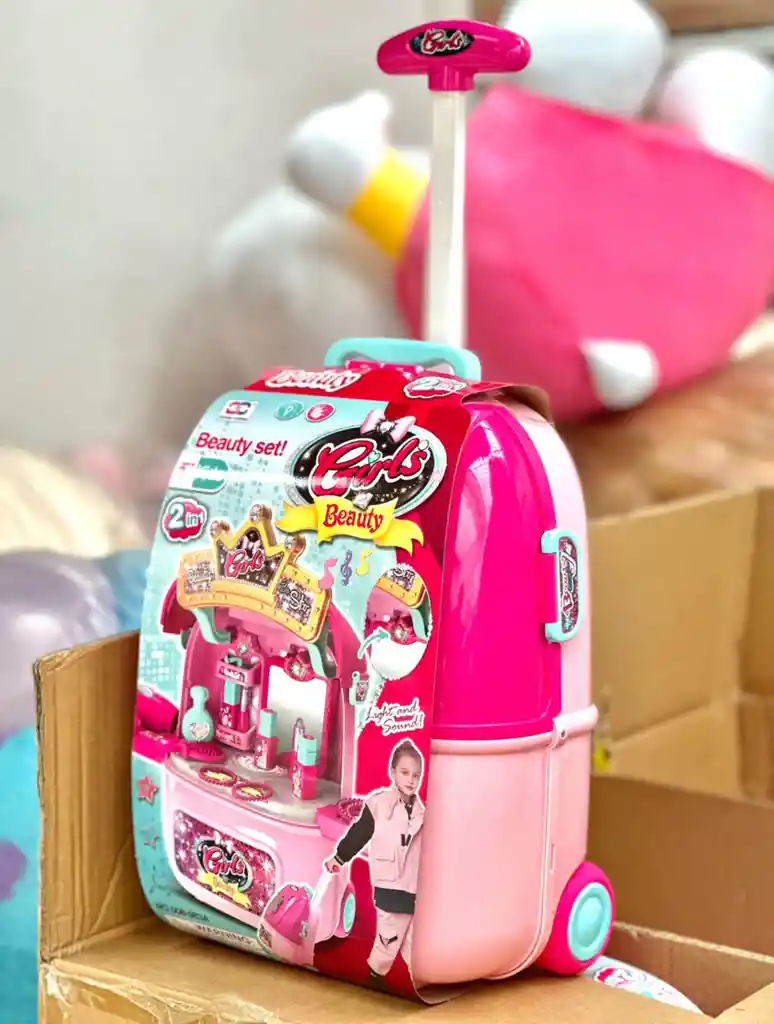 Tocador Peinador Maleta Juguete Niña Luces Sonido Accesorios
