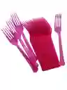 Tenedores Desechables X20 Color Rosadotraslucidos