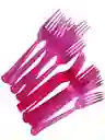 Tenedores Desechables X20 Color Rosadotraslucidos