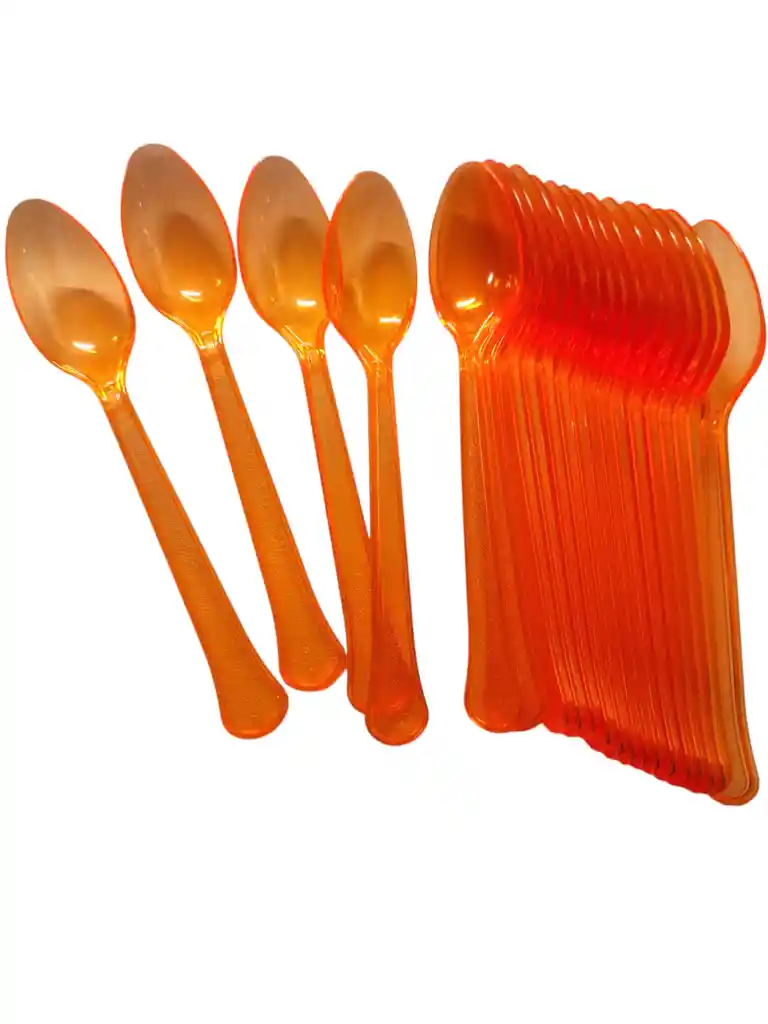 Cucharas Plasticas De Color Naranja