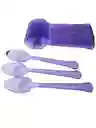 Cucharas Desechables Cubiertos Fiestas X20 Unidades Morado
