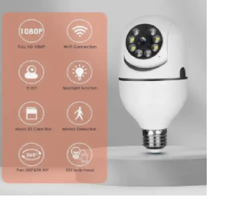 Camara De Seguridad Inteligente Bombilla Doble Lente