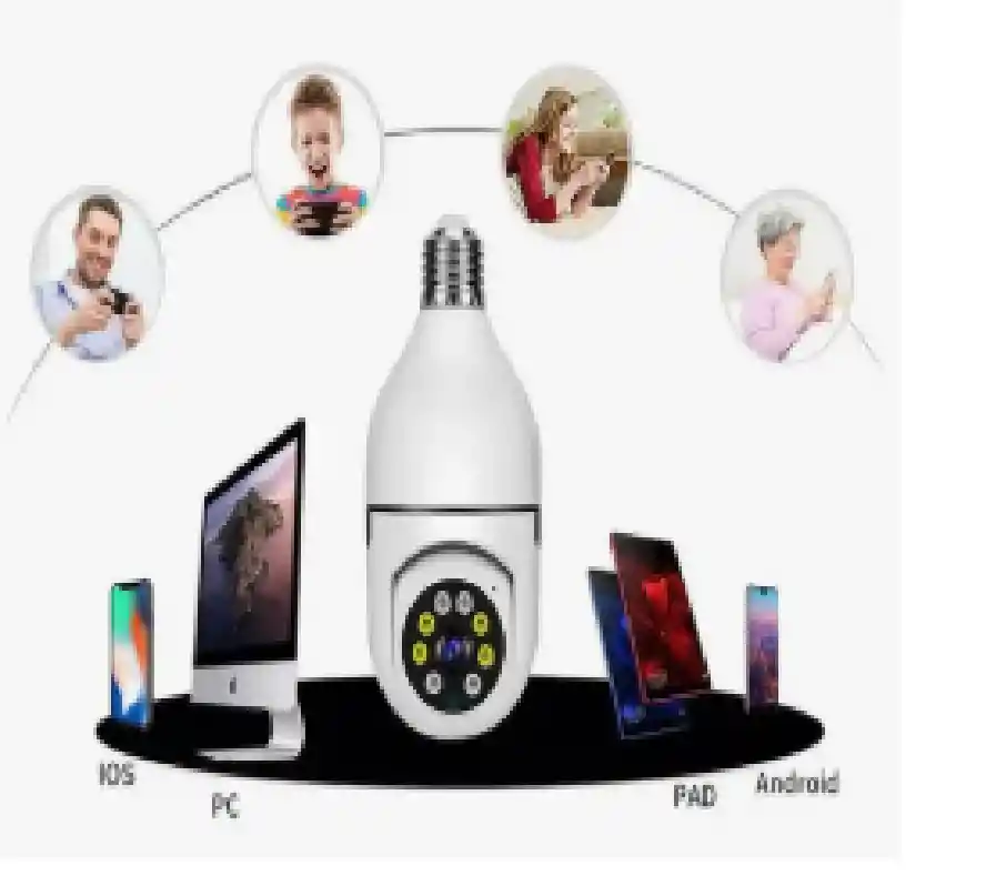 Camara De Seguridad Inteligente Bombilla Doble Lente