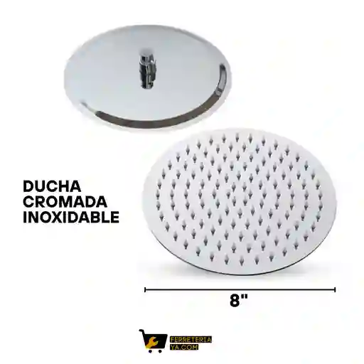 Ducha Redonda Cromada En Acero De Lujo 8" Ó 20cm