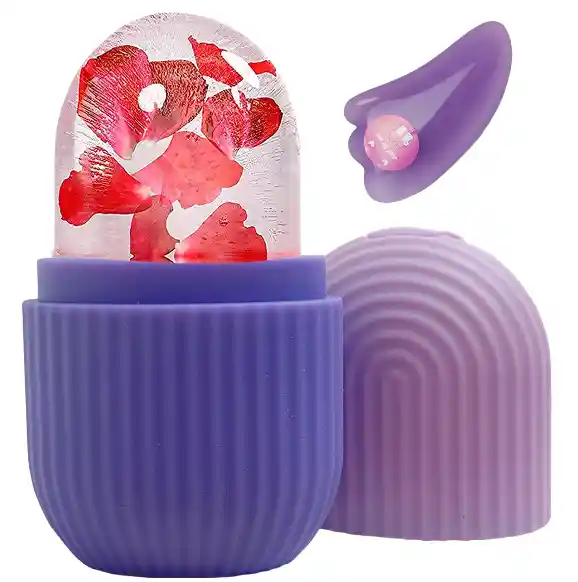 Rodillo Facial De Hielo Para El Cuidado De La Piel Morado