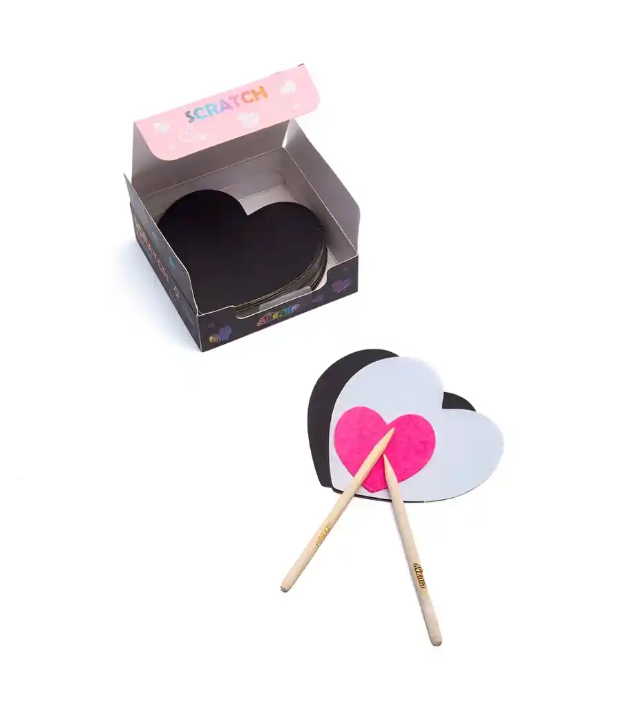 Juego Tarjetas Mágicas Para Raspar Corazones Para Niños