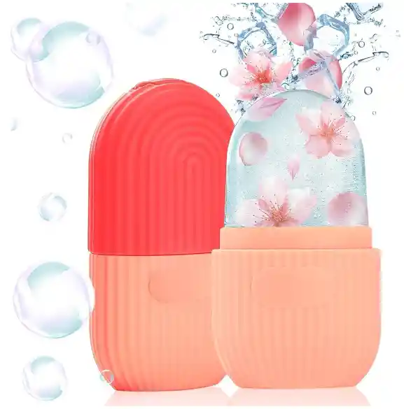 Rodillo Facial De Hielo Para El Cuidado De La Piel Rosado