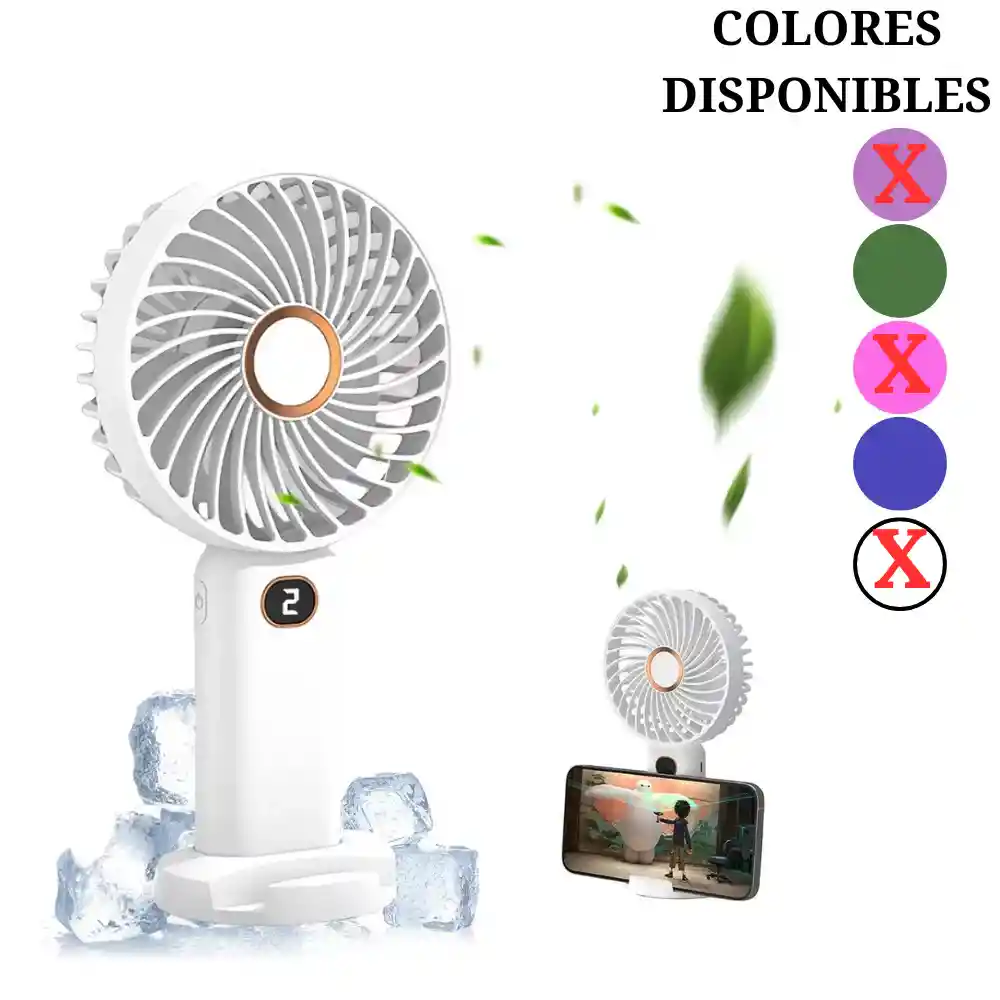 Ventilador Recargable Usb Portatil Con Base 5 Velocidades