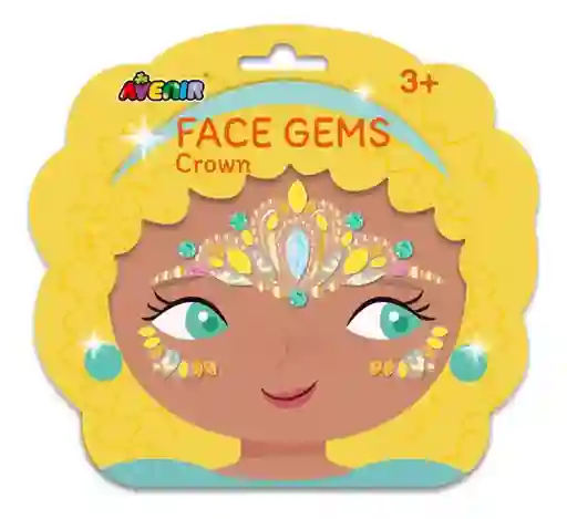 Juego Gema Adhesivas Para Rostro Corona Brillante Para Niños