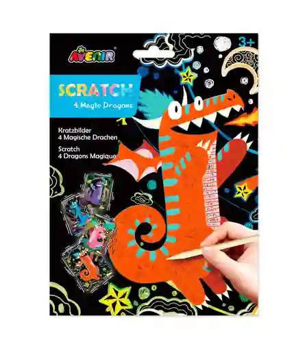 Juego De Arte Mágico Rasca Y Pinta Con Dragones Para Niños