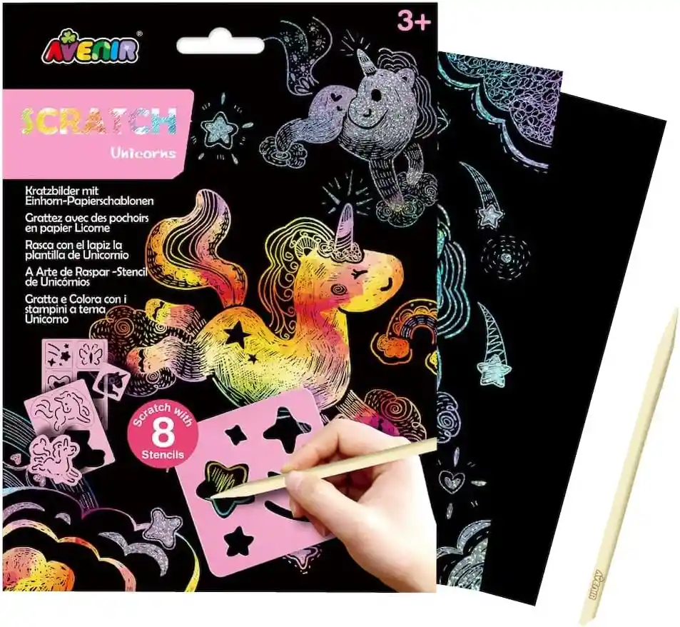 Juego De Arte Mágico Rasca Y Pinta Unicornios Para Niños
