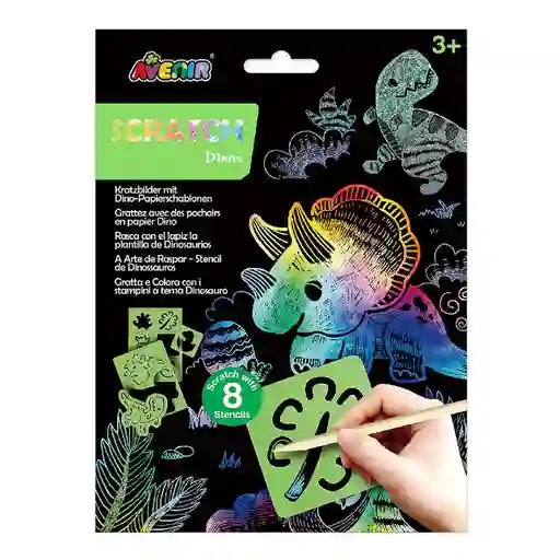 Juego De Arte Mágico Rasca Y Pinta Dinosaurios Para Niños