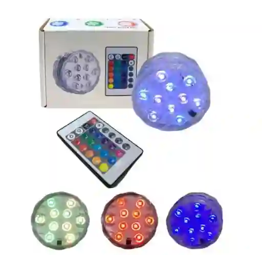 Luz Led Rgb Sumergible Piscina Acuario Control Remoto