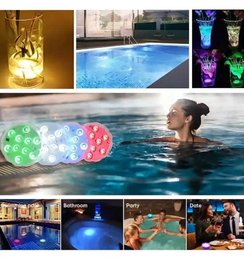 Luz Led Rgb Sumergible Piscina Acuario Control Remoto