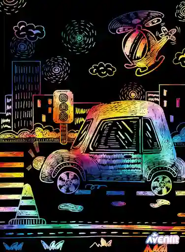Juego De Arte Rasca Y Pinta Medios De Trasportes Para Niños