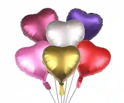 Globo Metalizado 18" Corazón Con Helio