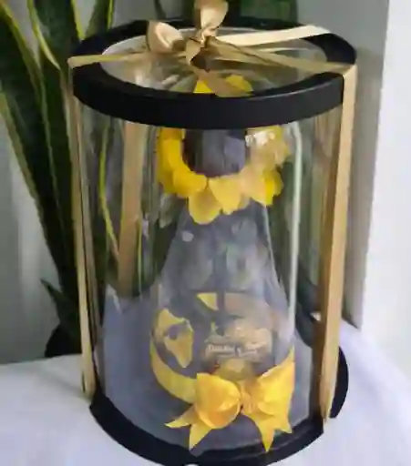 Girasol Preservado En Caja Acetato De Regalo