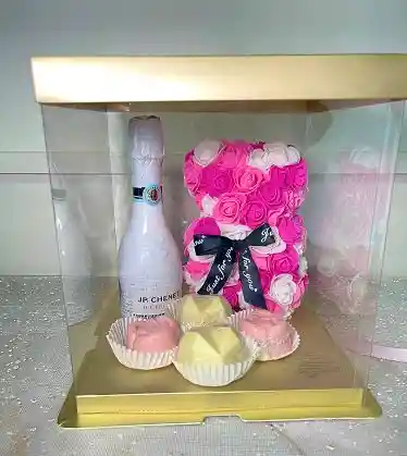Oso Teddy De Flores, Jp 200 Ml Y Rellenos De Chocolate