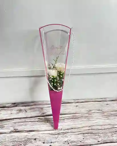 Solitario De Claveles En Cono De Acetato
