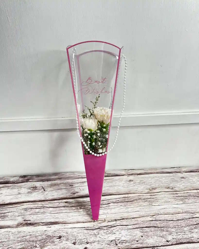 Solitario De Claveles En Cono De Acetato