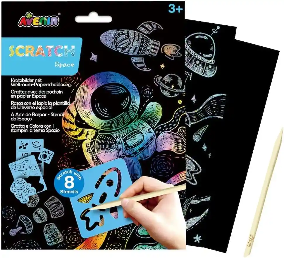 Juego De Arte Mágico Rasca Y Pinta Espacio Para Niños