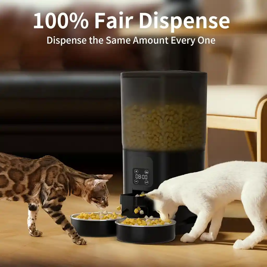Dispensador De Comida Automatico Comedero Doble Gatos Perros