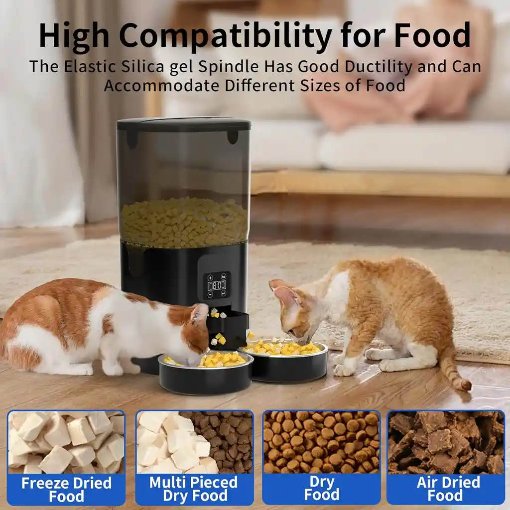 Dispensador De Comida Automatico Comedero Doble Gatos Perros