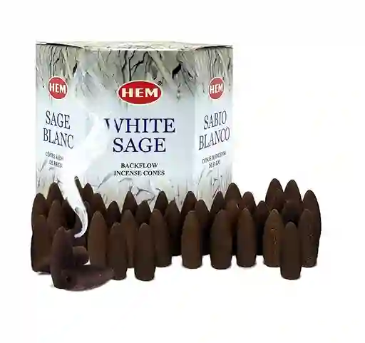Incienso Cono Reflujo Hem Fragancia Salvia Blanca Caja 40 Unidades 115g