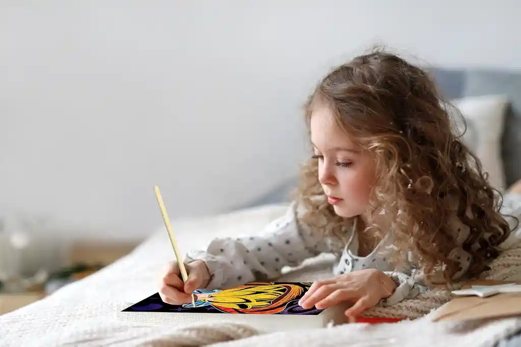 Juego Didáctico Tarjetas Floral Para Decorar Y Raspar Niños