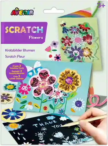 Juego Didáctico Tarjetas Floral Para Decorar Y Raspar Niños