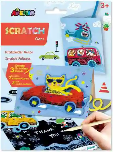 Juego Didáctico Tarjetas Autos Para Decorar Y Raspar Niños