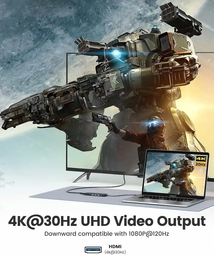 Adaptador Usb C A Hdmi Hub Tipo C Orico 7 En 1 4k