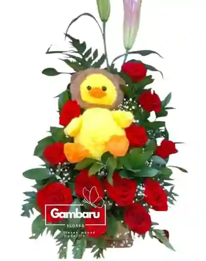 Flores Rosas Pollito