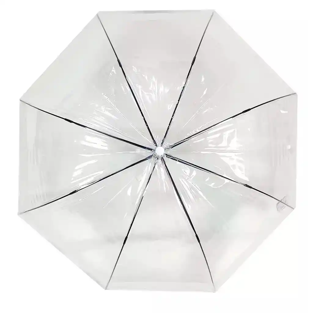 Sombrilla Paraguas Transparente Colores Tipo Hongo 1mt Blanco