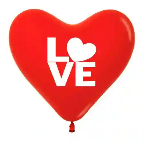 Globo Latex Corazón Love Con Helio Certificado