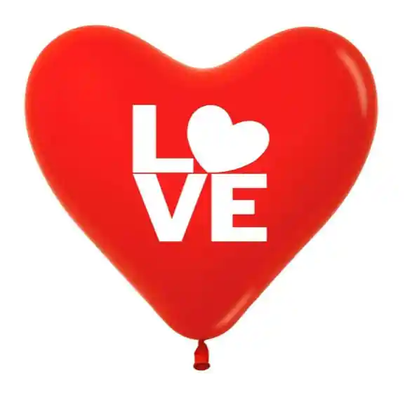 Globo Latex Corazón Love Con Helio Certificado
