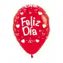 Globo Latex Feliz Día Con Helio Certificado