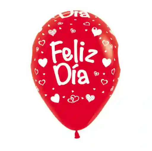 Globo Latex Feliz Día Con Helio Certificado