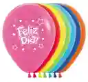 Globo Latex Feliz Día Con Helio Certificado