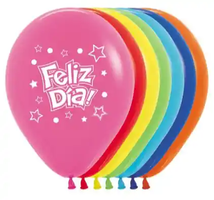 Globo Latex Feliz Día Con Helio Certificado