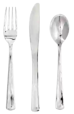 Cubiertos De Plástico Plateada X12 Pcs