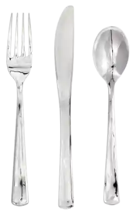 Cubiertos De Plástico Plateada X12 Pcs