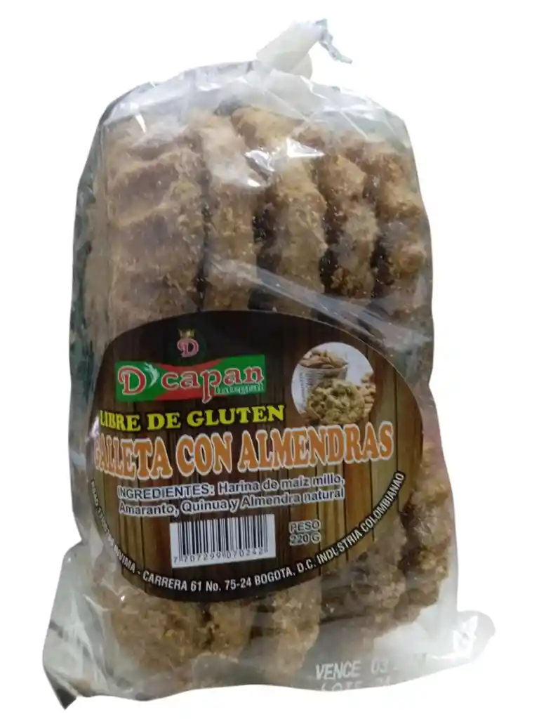 Galleta Con Almendras Libre De Gluten 0 Azucar D Capan