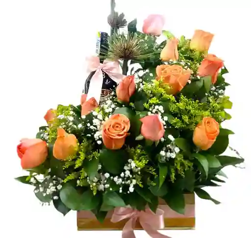 Flores Rosas Salmon En Ramo