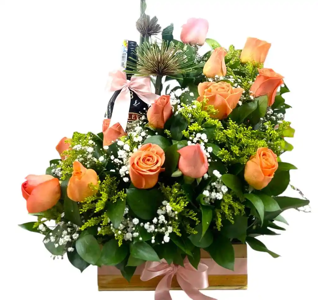 Flores Rosas Salmon En Ramo