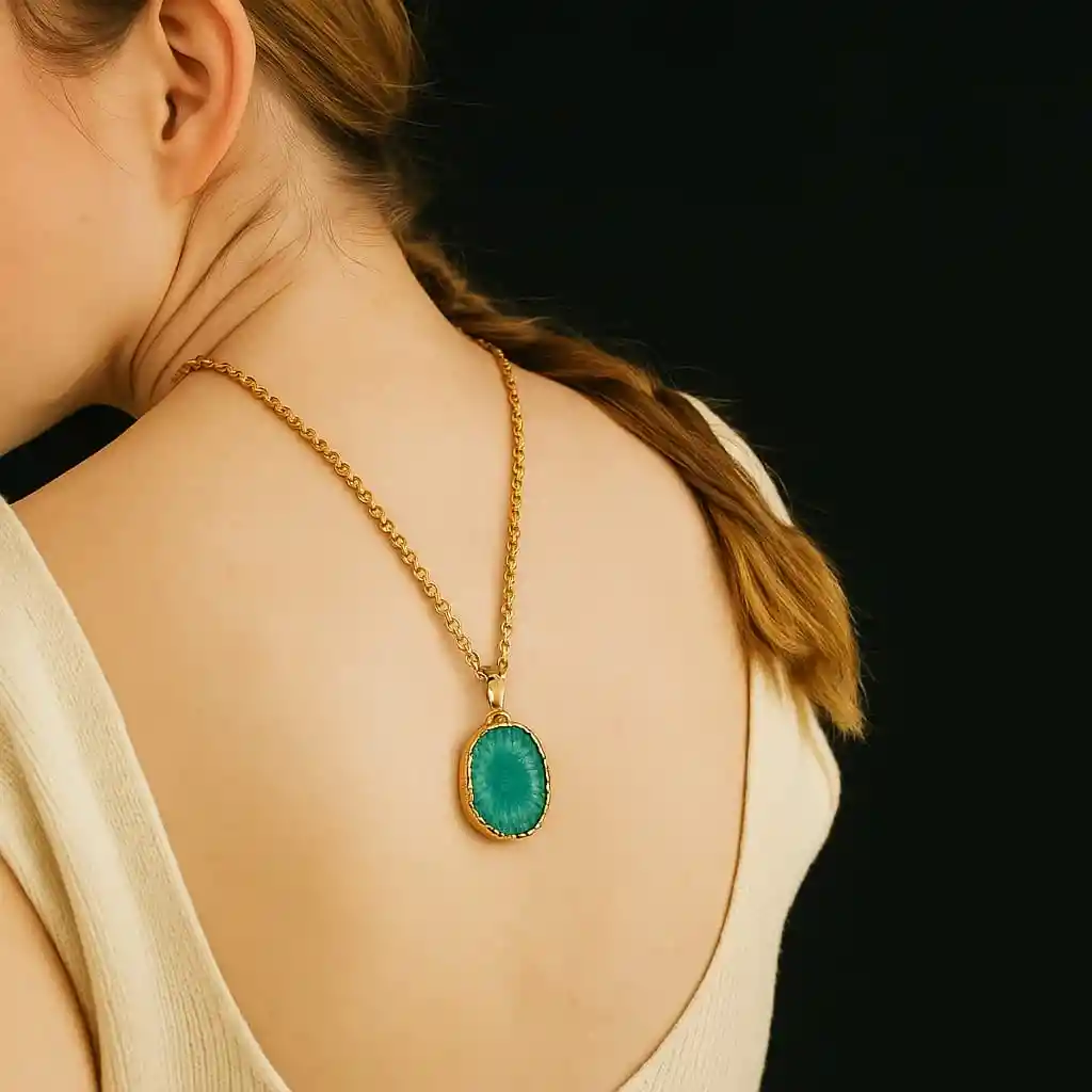 Collar Piedra Agatha Verde