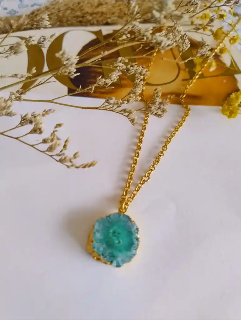 Collar Piedra Agatha Verde