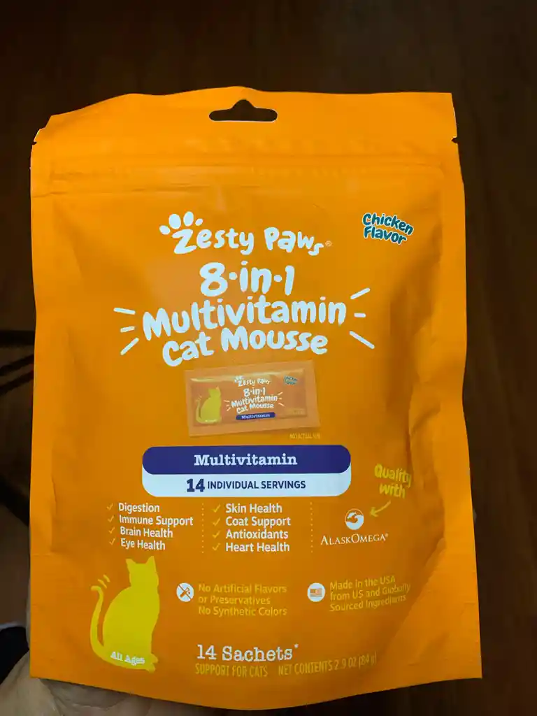 Zesty Paws Multivitaminico 8-1 Para Gatos Cat Mousse