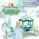 Muñeca Princesa Con Pegaso Y Carruaje Mágico Azul