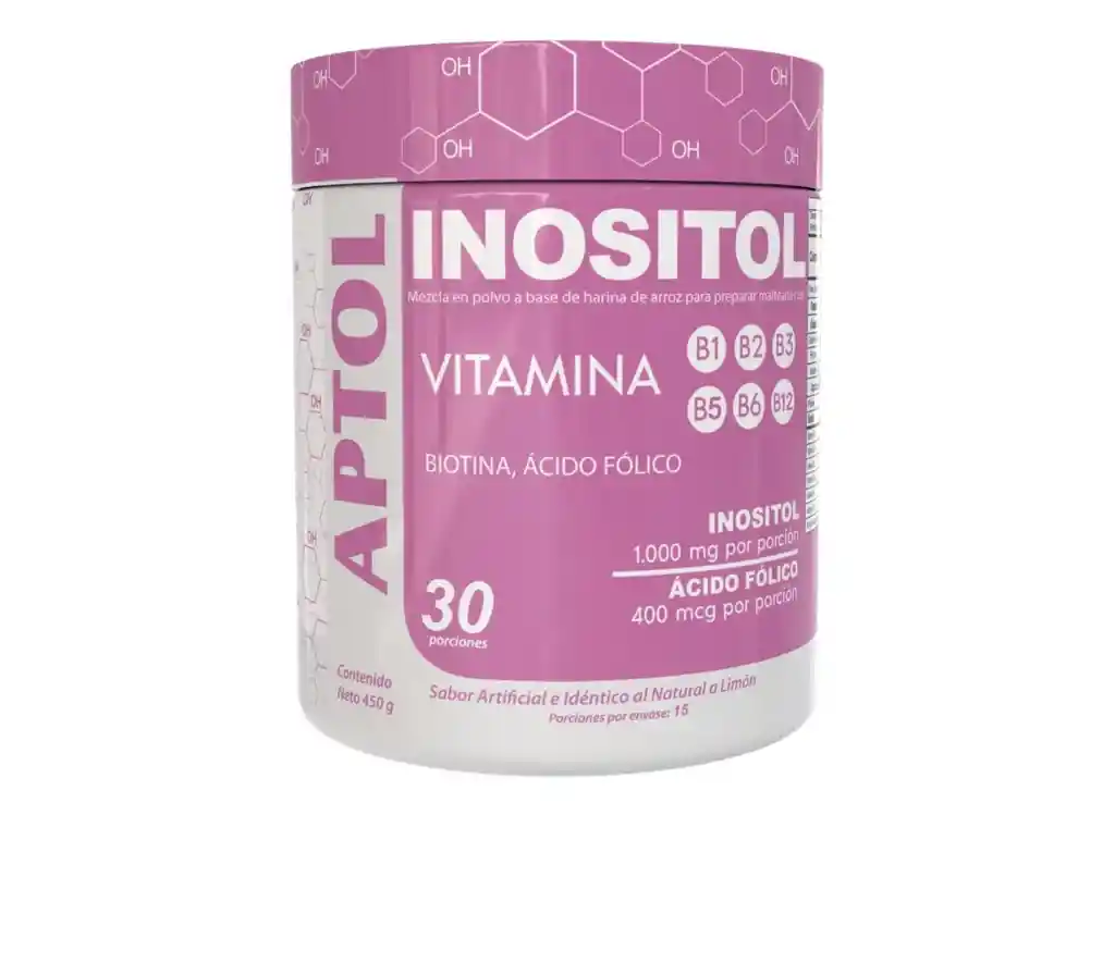 Inositol En Polvo 450g, Sabor A Limon